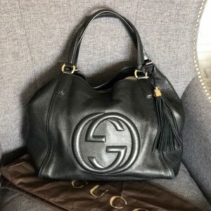Gucci Soho Handbag, Medium, Black Leather